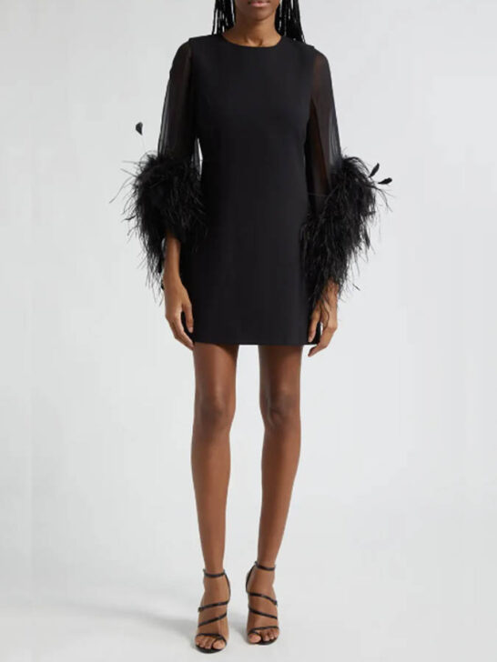 Izola Feather Cuff Minidress