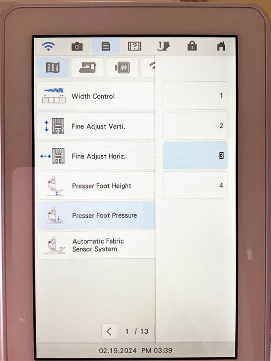 Presser Foot Pressure Adjustment