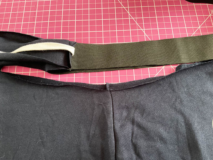 Separate the elastic from the rib knit casing