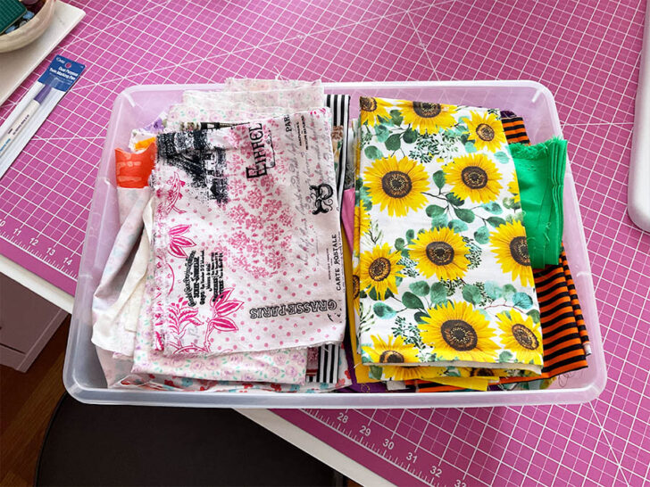 clear storage bins for folded fabric