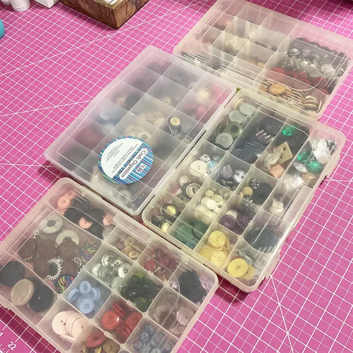 collection of buttons sorted by color