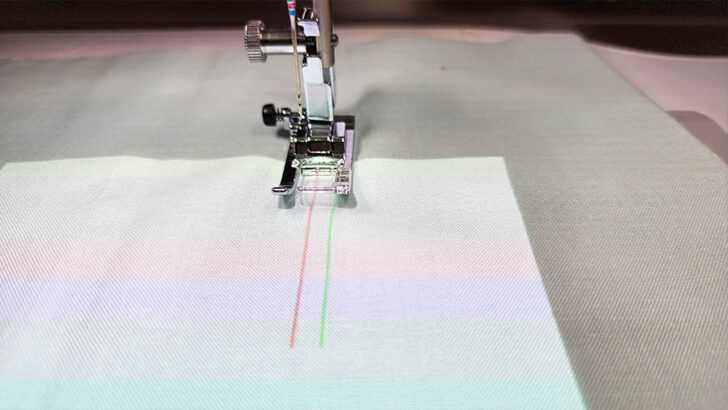 laser guide in a sewing machine