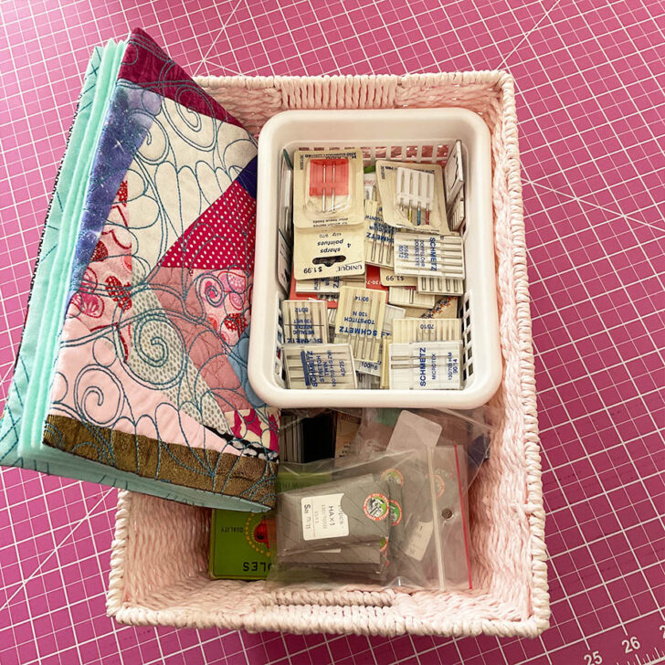 needles & needle book in a container