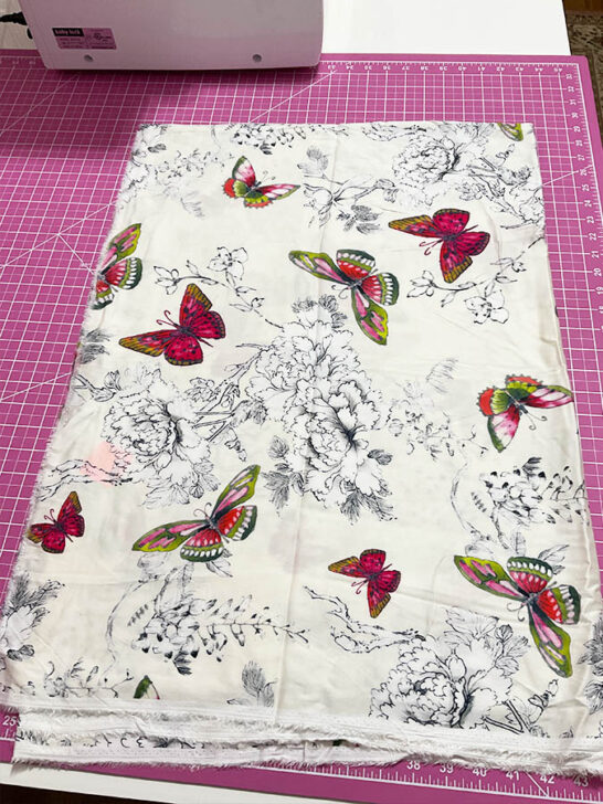 white butterfly fabric