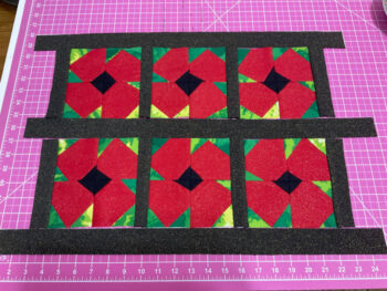 poppy flower quilt block i made without a pattern