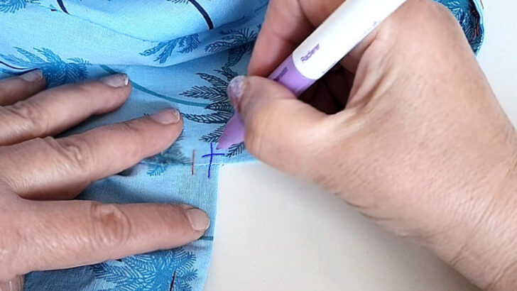 marking corners for topstitching