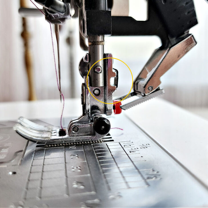 hole for inserting quilting bar seam guide on my Janome 6600