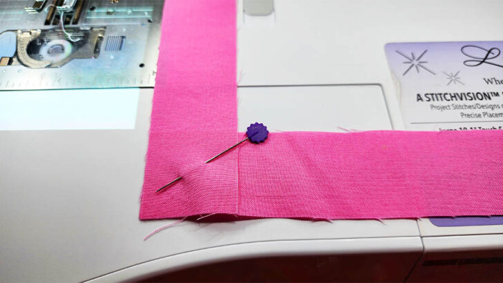 I prepared fabric strips that form textbook L shape