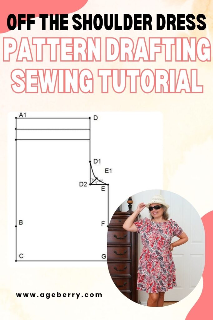 Off the shoulder dress pattern drafting sewing tutorial