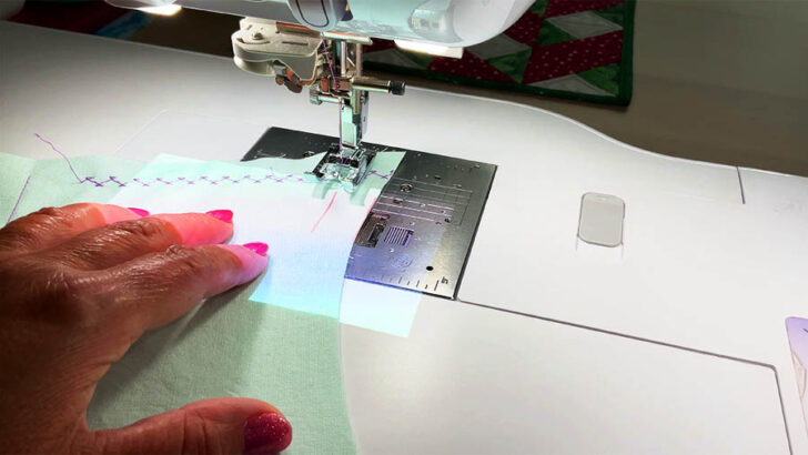 trying laser guide on curved seams