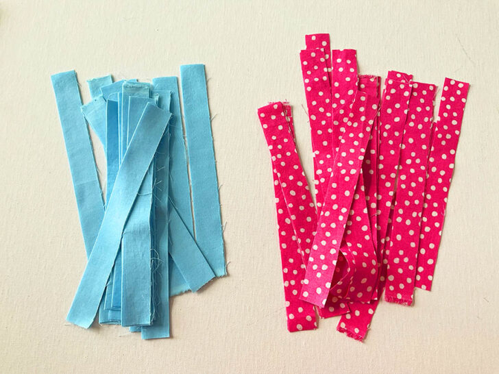 Fold each 2-inch strip in half lengthwise
