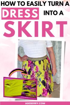 sewing tutorial on how to turn a dress into a skirt