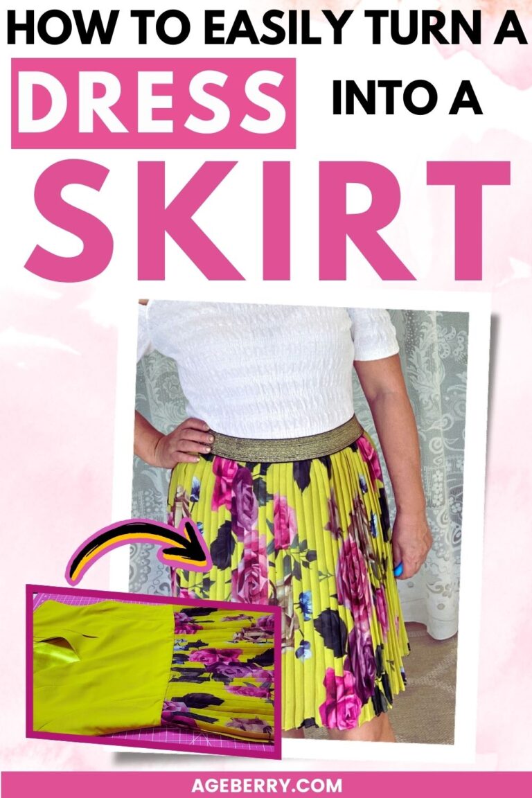 sewing tutorial on how to turn a dress into a skirt