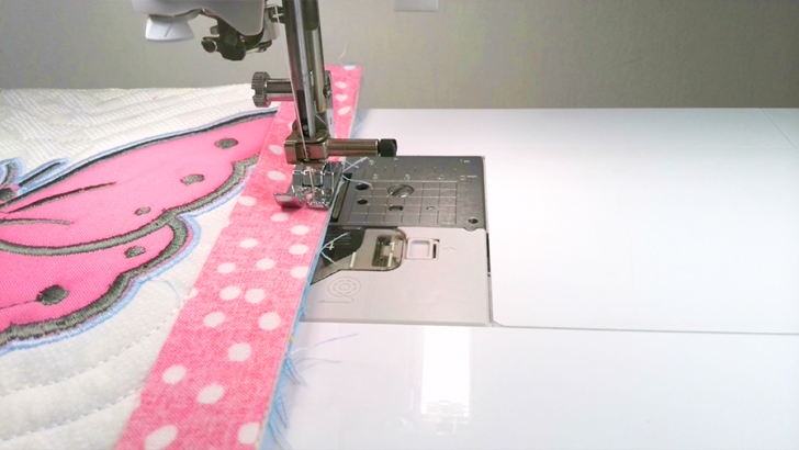 Remove the pin and start stitching