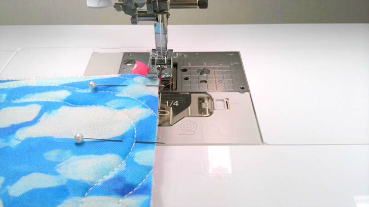 pin and sew with the strip at the bottom