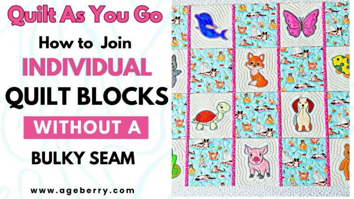 quilt as you go tutorial on how to join individual quilt blocks without bulky seams