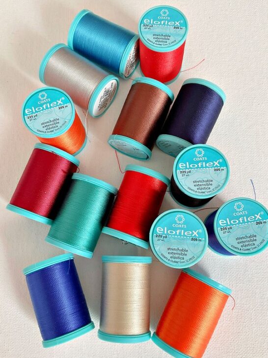 Eloflex elastic threads, known for their stretch and durability, ideal for sewing projects requiring flexibility and resilience