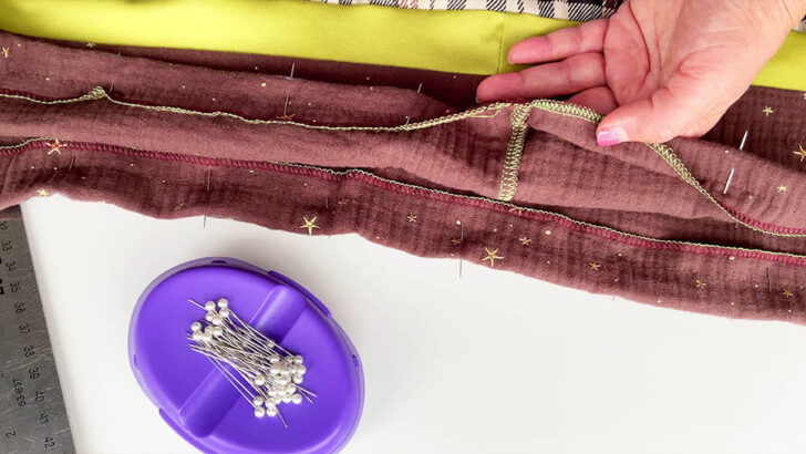 Take that top tier fabric and fold it over