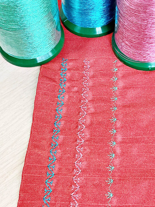 me Experimenting with different decorative stitches