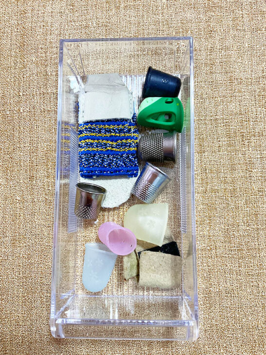 my thimbles sitting quietly in a drawer