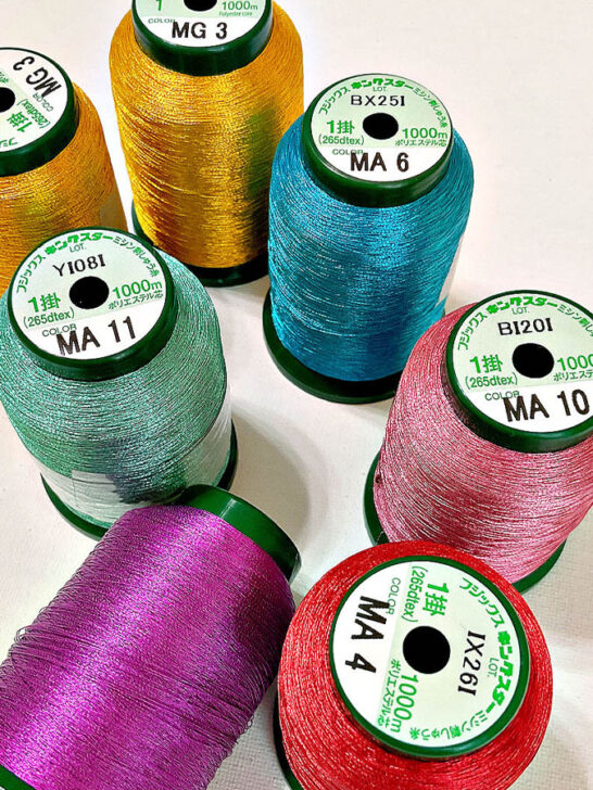 no-name metallic threads from a local fabric shop