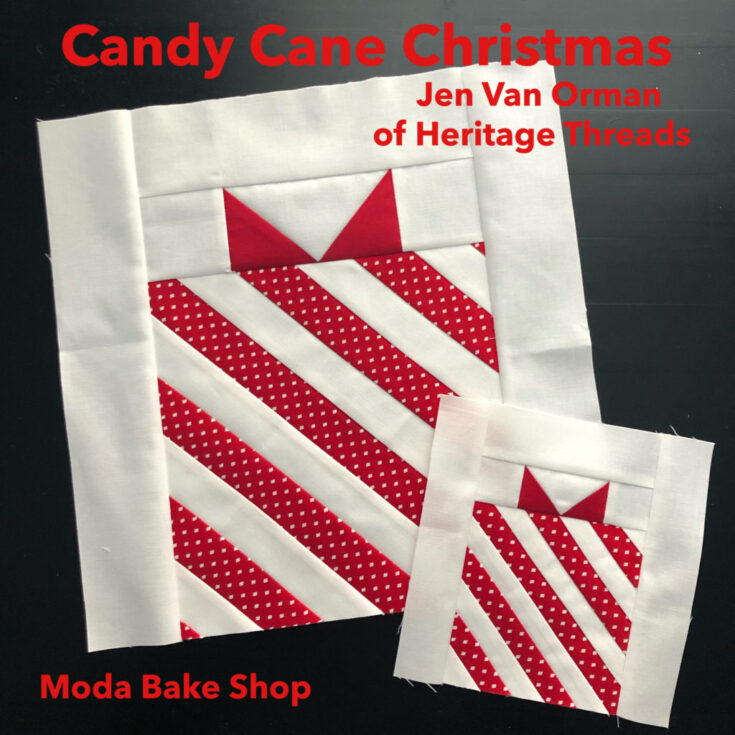 Image for #9. Candy Cane Christmas Quilt Block