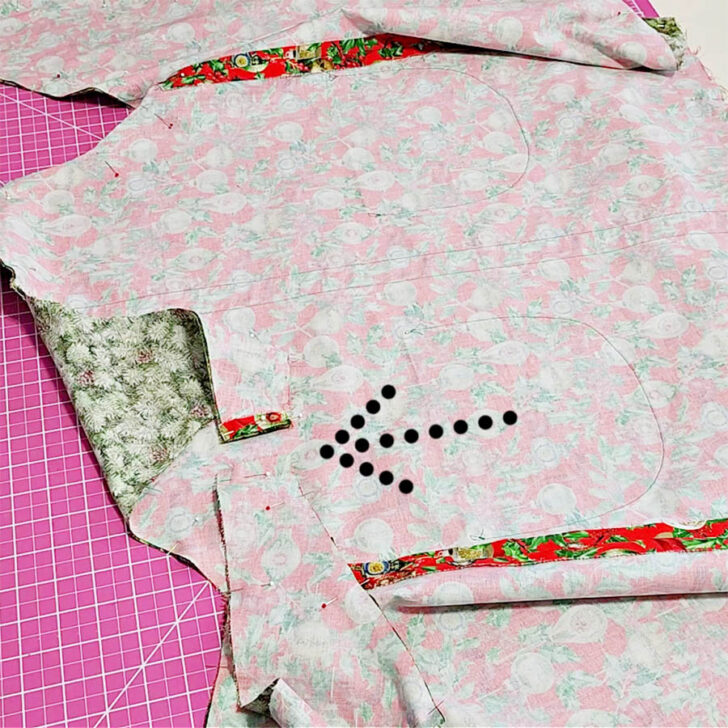 For the back pieces, leave the edges as they are