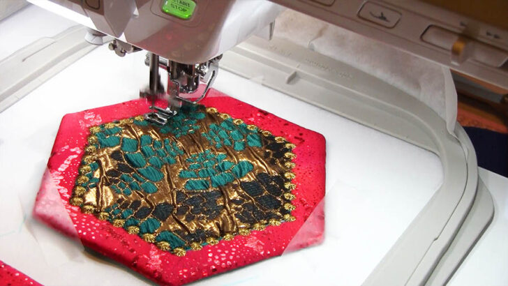 I used my embroidery machine to stitch around all the appliques