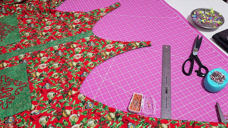 Pin the edges to ensure they lay flat and neat