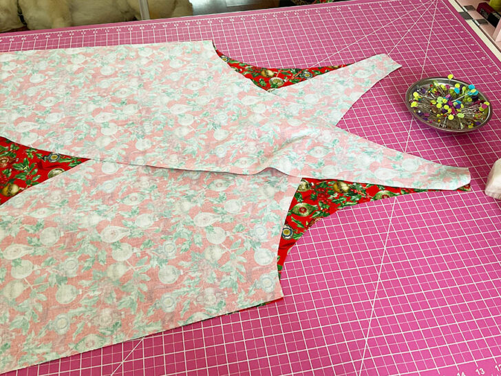 baste the pieces together using the sewing machine basting stitch
