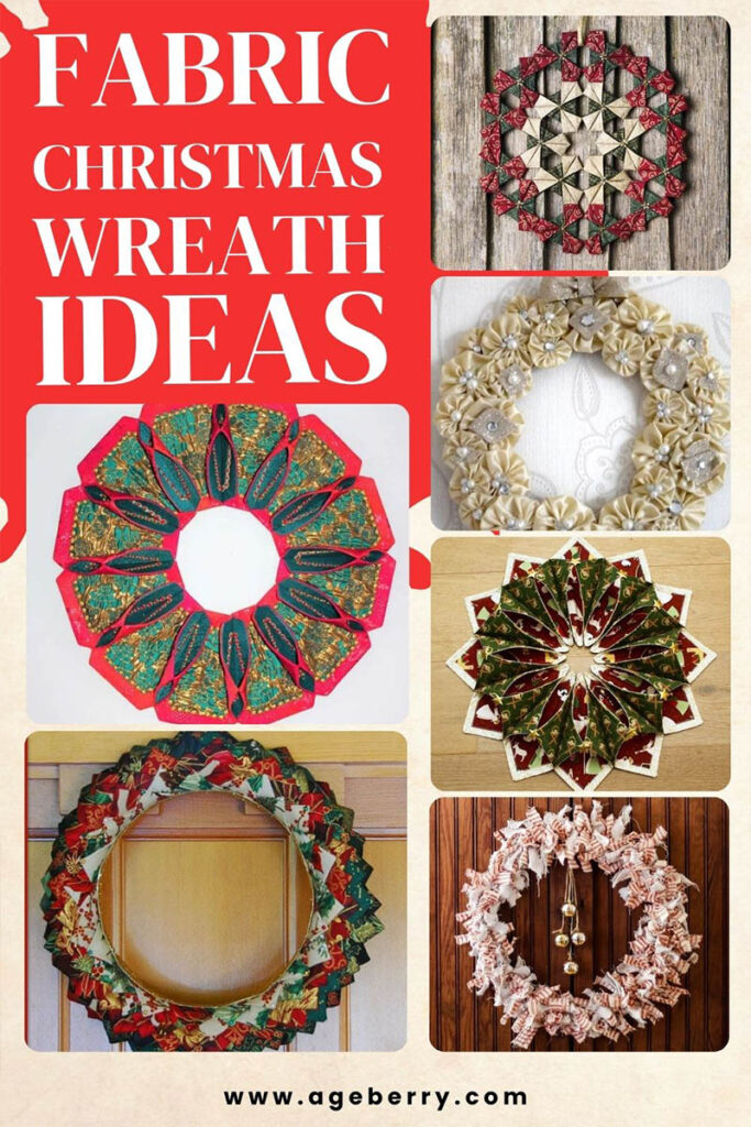 fabric Christmas wreath sewing ideas