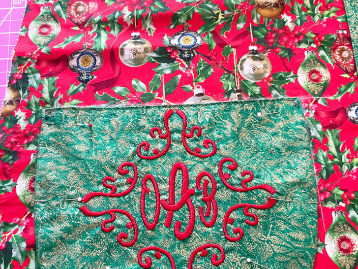 put on the front part of each apron side and mark