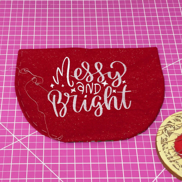 sew basting stitches around the entire pocket