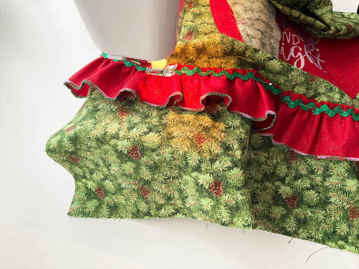 sewing the ruffle in place