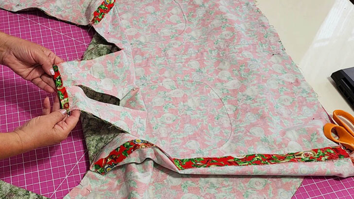 turn under 5/8 inch of fabric and press with an iron
