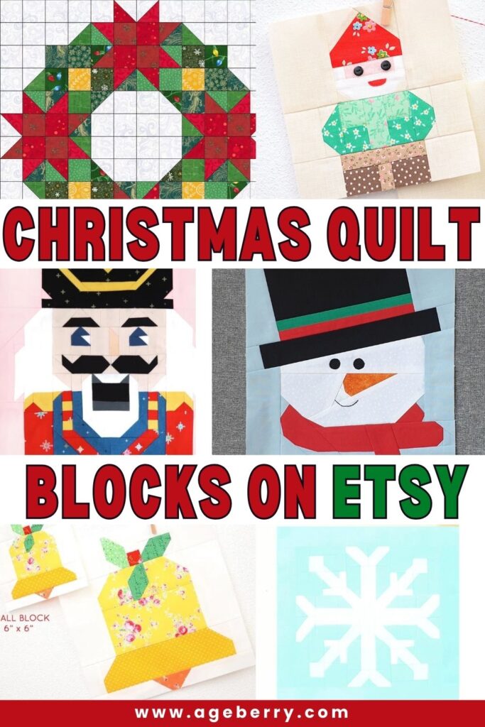 Christmas Quilt Blocks on Etsy