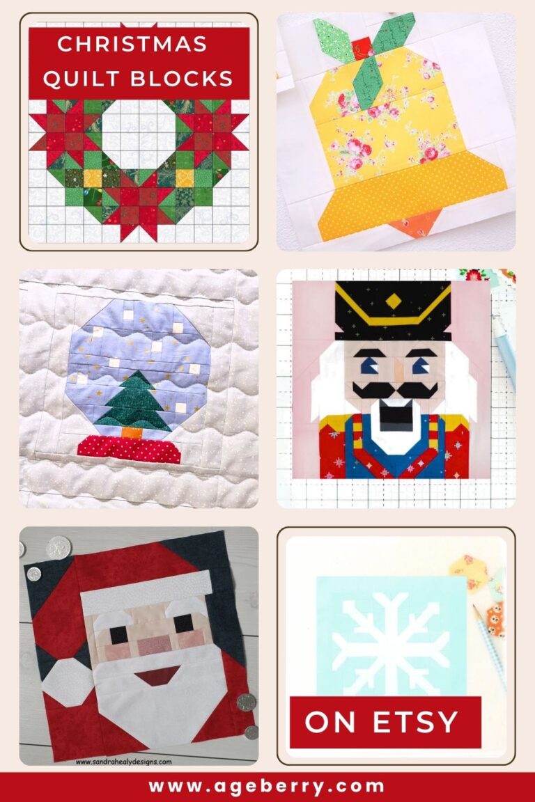 Christmas Quilt Blocks for sale on Etsy