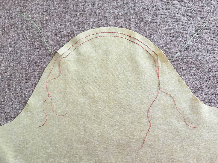 machine-basting method for sleeves