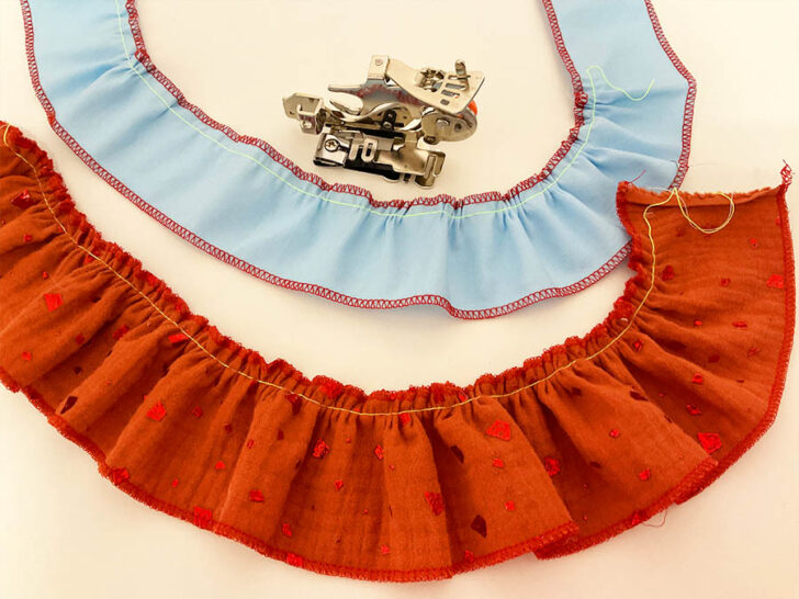 used ruffler foot on cotton gauze and quilting cotton