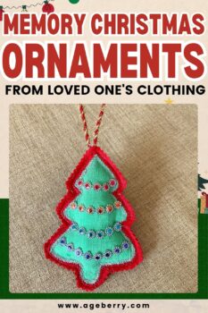 Creating Memory Christmas Ornaments from Loved One's Clothing pinterest
