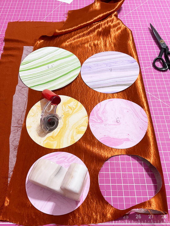 Cut most circles from folded fabric