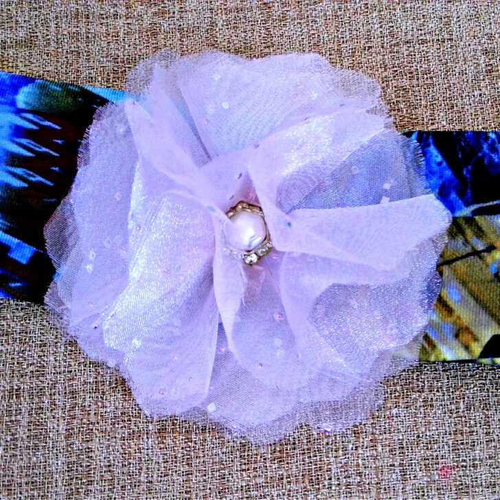 DIY fabric flower from scrap fabric