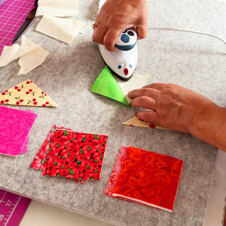 Fuse one inside your fabric triangle