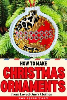 How to Make Memory Christmas Ornament from Loved One's Clothes pinterest