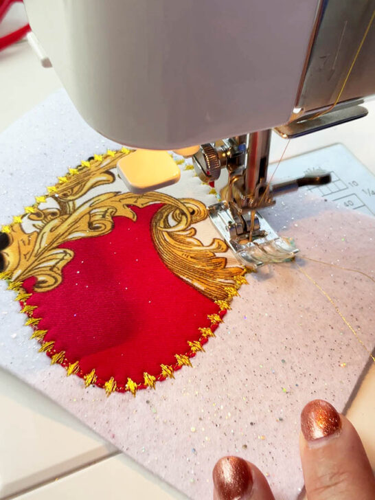 adding decorative stitches