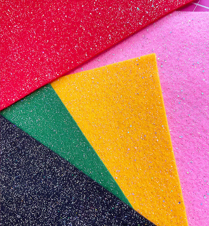 assorted glittery felt
