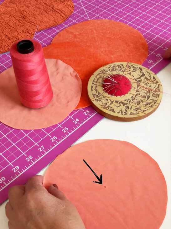 make a tiny hole in the center