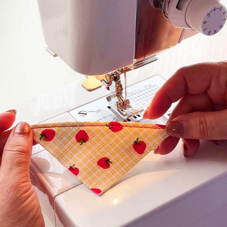 stitch along the longest side.