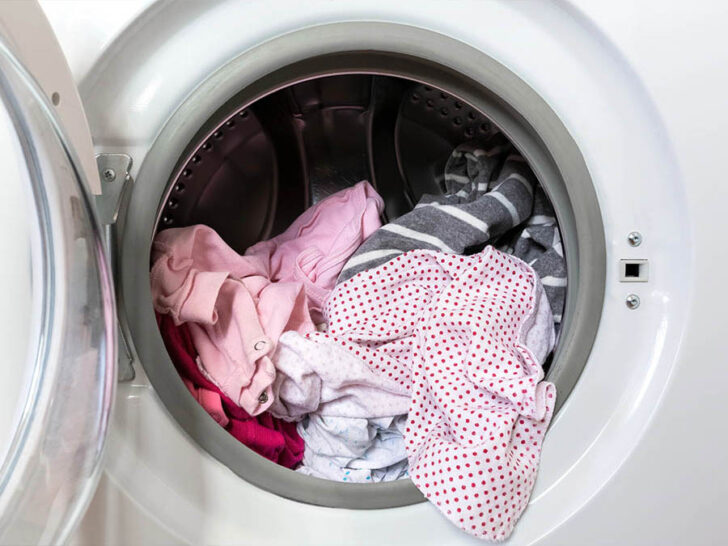 washing machine filled with clothes