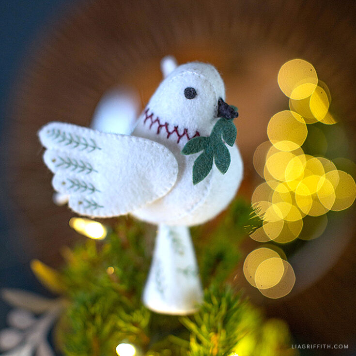 Image for Felt Dove Tree Topper